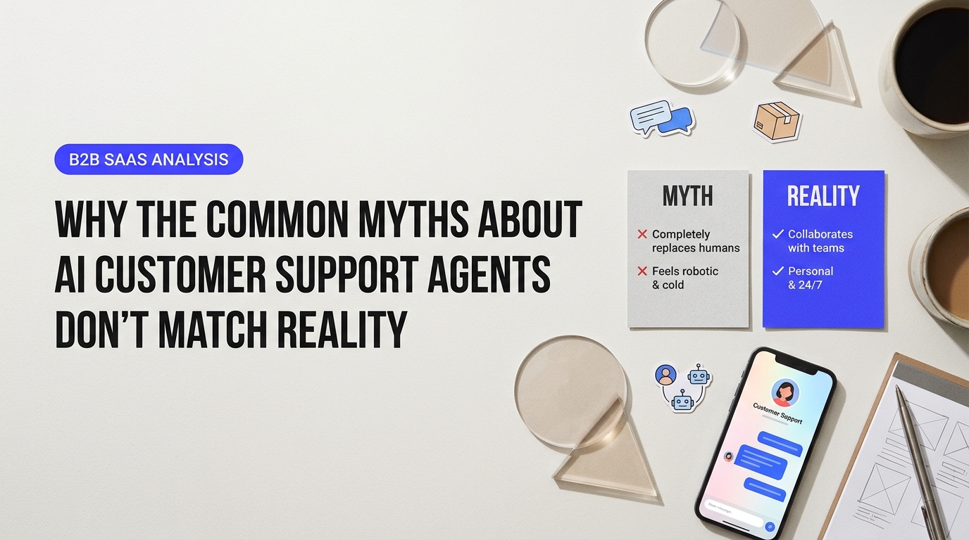 Detailed conceptual illustration explaining Why the Common Myths About AI Customer Support Agents Don't Match Reality